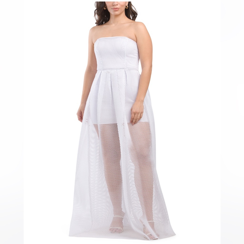 NWT Issue New York Mesh Overlay Strapless Dress